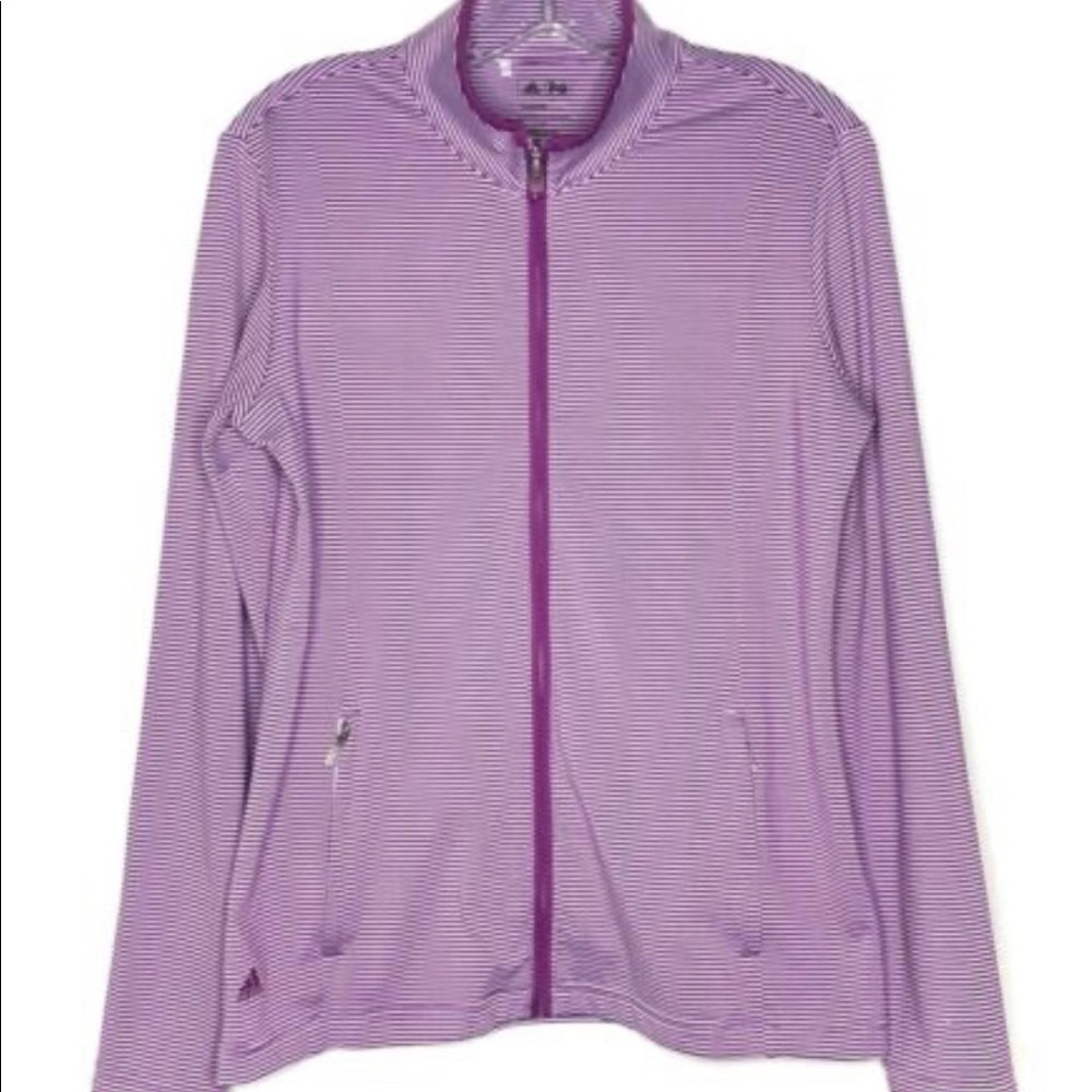 Adidas Purple & White Full Zip Fleece Jacket